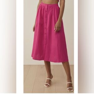 Reformation Orzo Linen pink skirt size 2